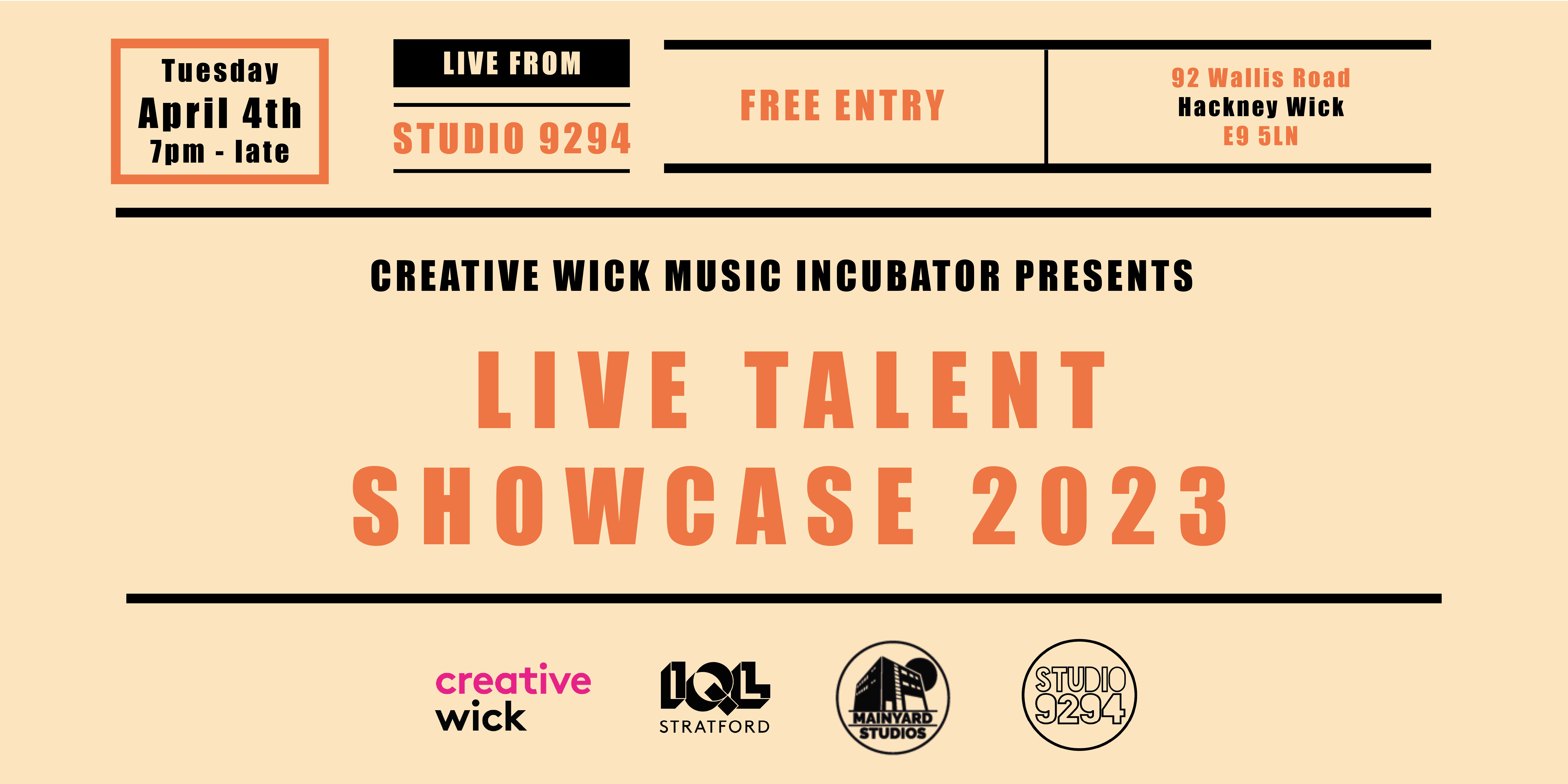 Creative Wick Music Incubator Presents: Live Talent Showcase 2023